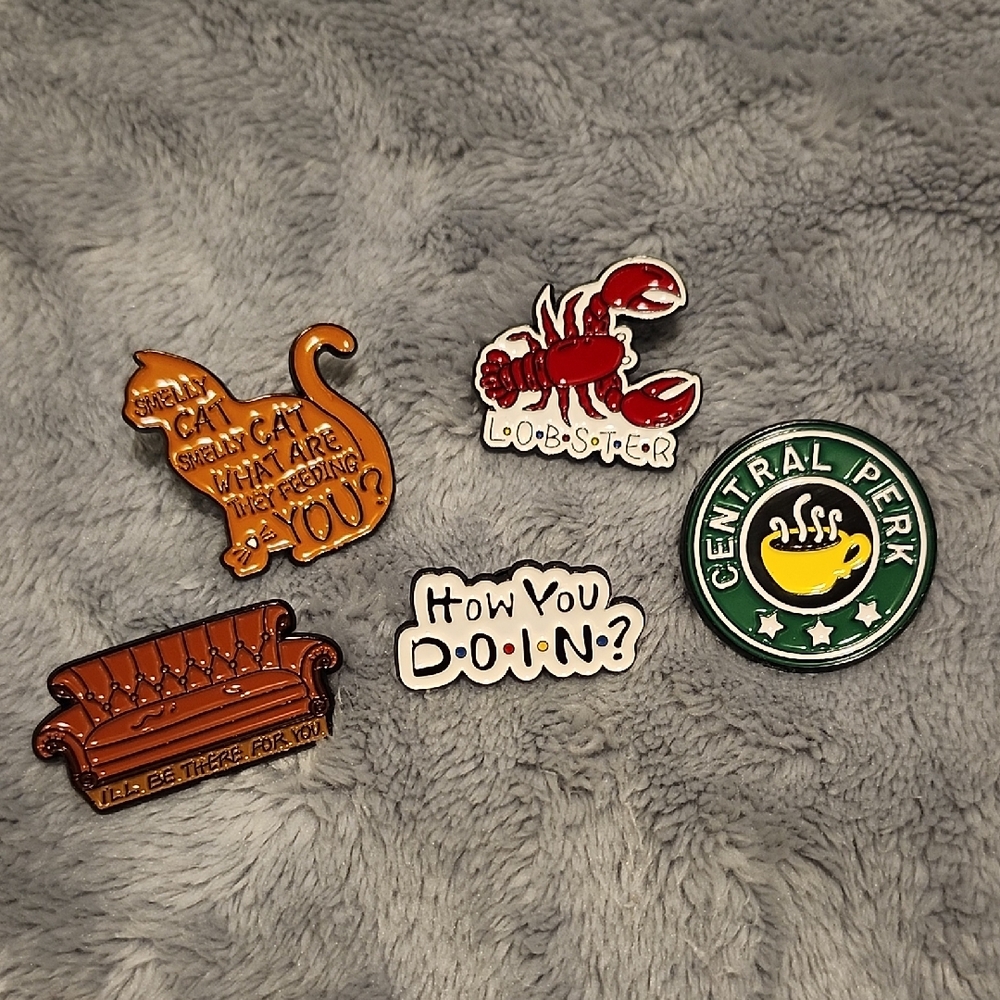 Friends TV show enamel pins